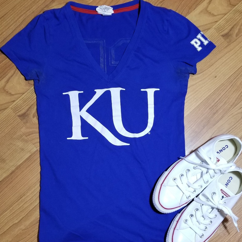 PINK KU T-Shirt University of Kansas Jayhawks